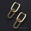 Shangjie Oem Aretes para Mujeres colorido Hip Hop Gold Breathrngs Zircon Ladies Brincos de Moda CLIP